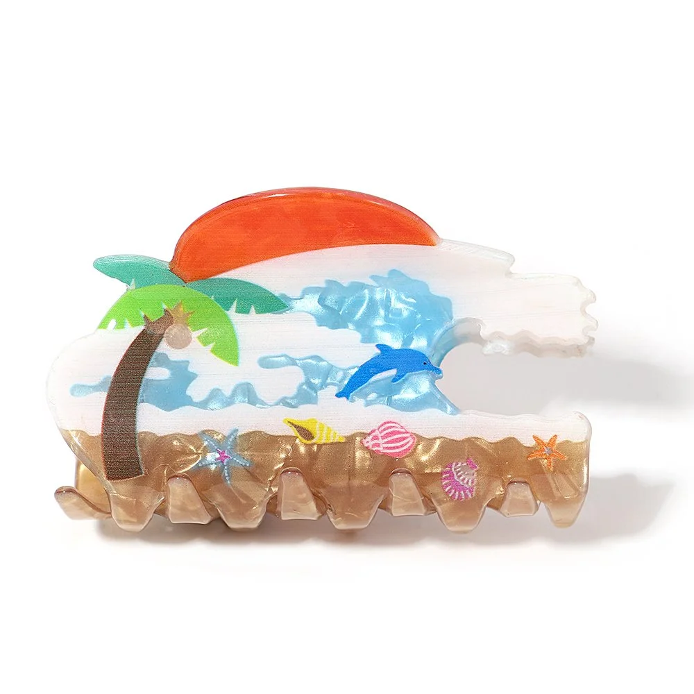 Coconut Tree Scenery Hair Clip