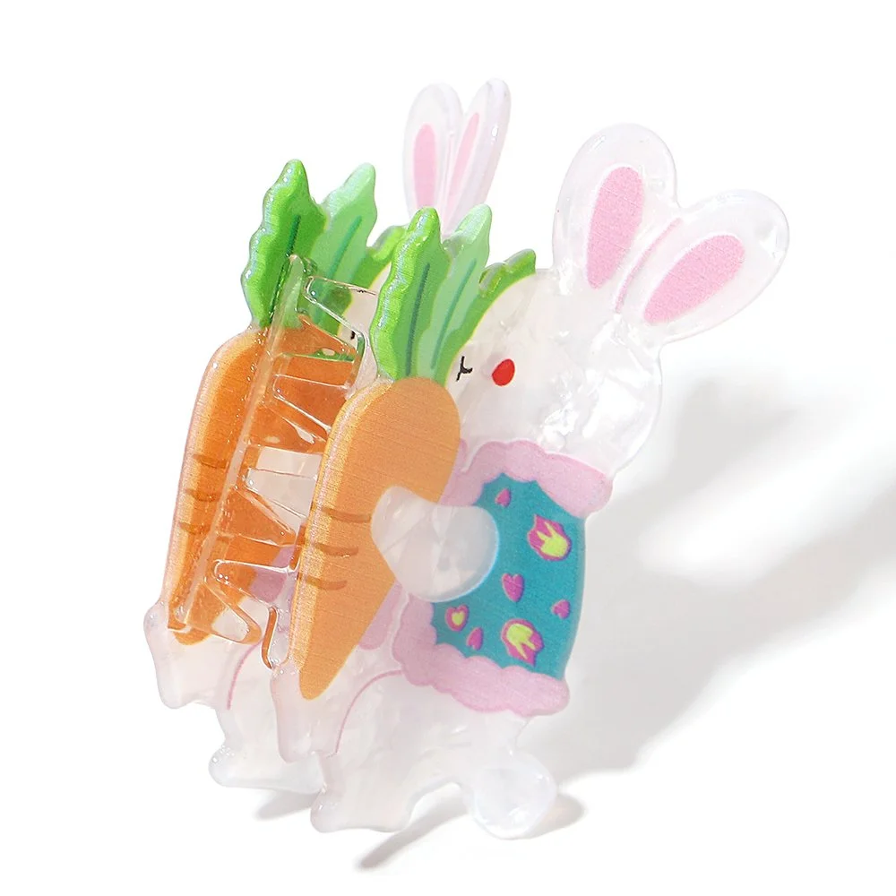 Rabbit Holding Radish Hair Clip