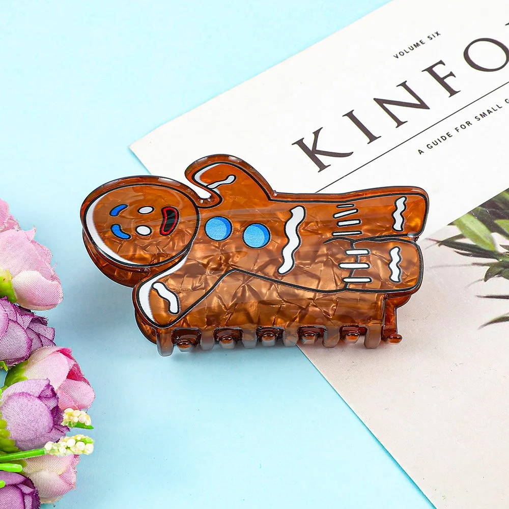 Cute Gingerbread Man Hair Claw Clip – Adorable & Stylish Holiday Hair Accessory