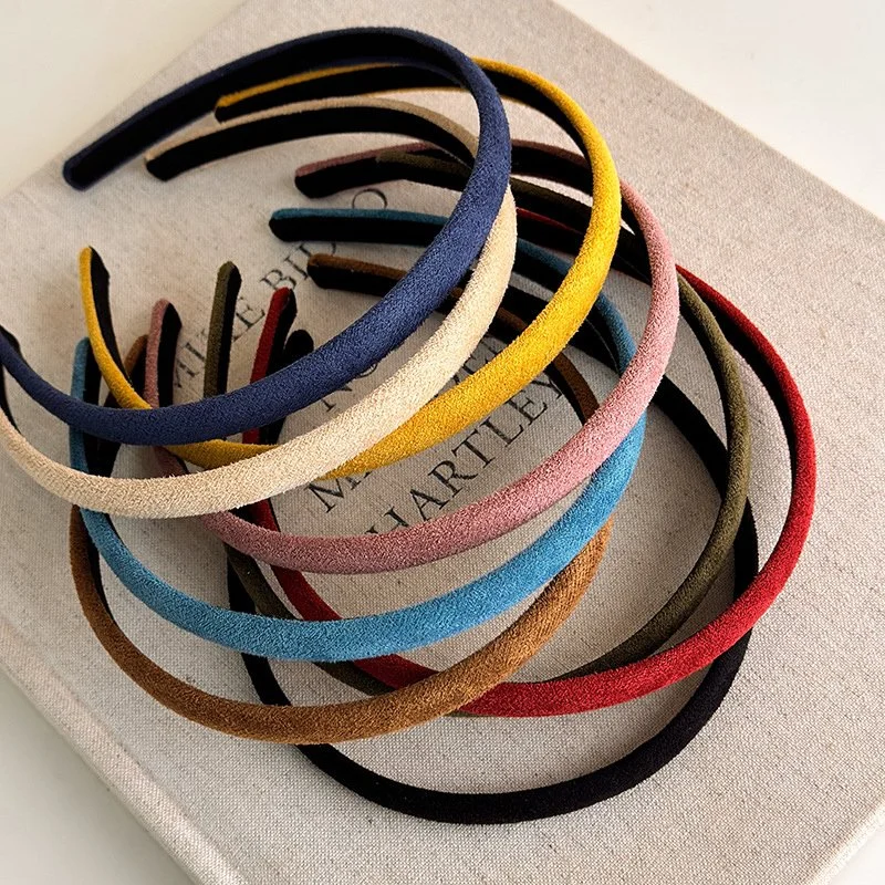 Retro Suede Colorful Thin Headbands