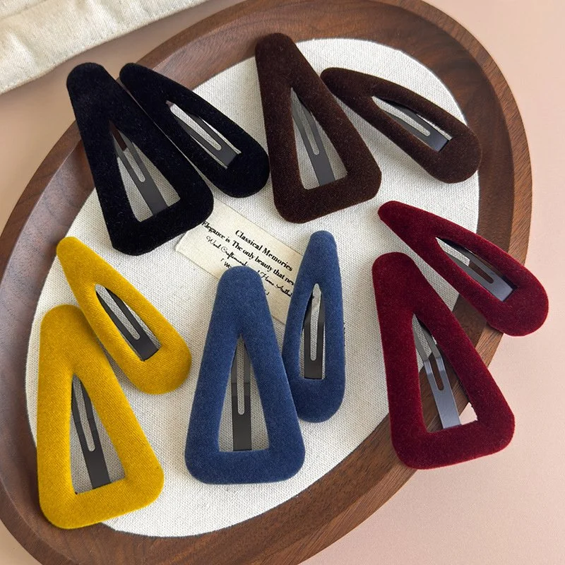 Retro Velvet Hair Clips for Women – Colorful BB Barrettes