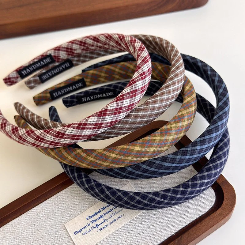 Retro Plaid College Style Sponge Headband