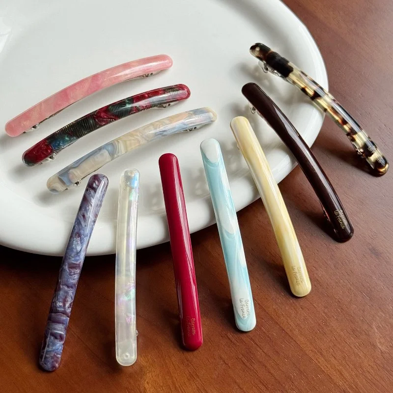 Colorful Vintage Acetate Hair Clips for Women