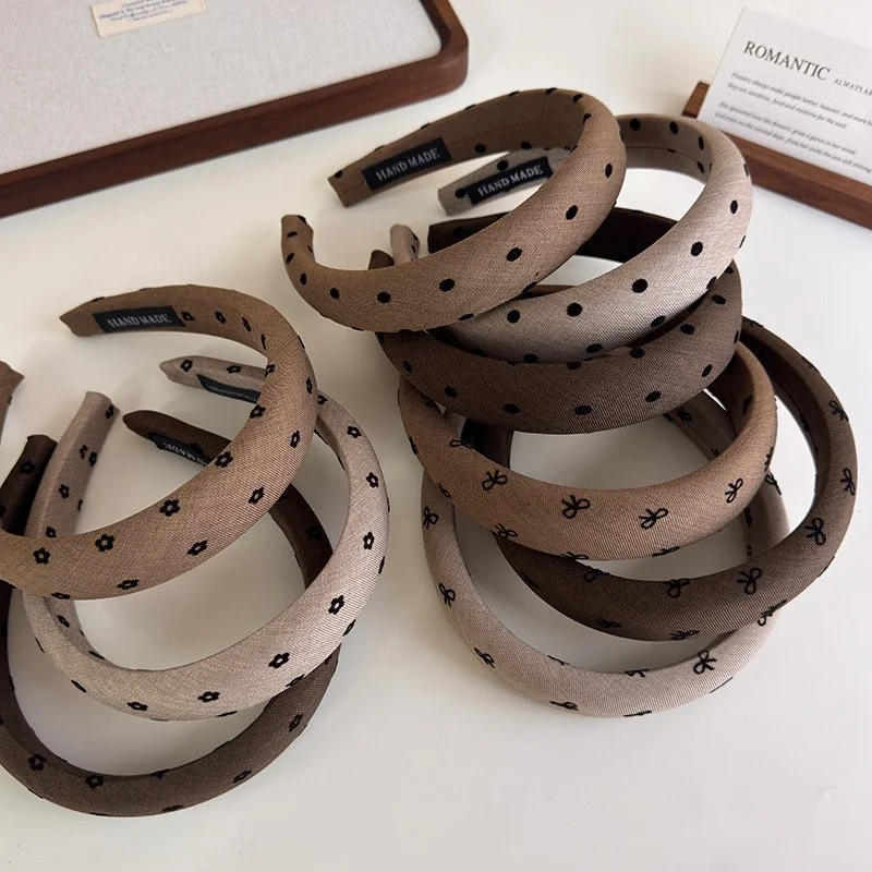 Fashionable Bow Flowers Headband - Retro Coffee Color Hair Accessory