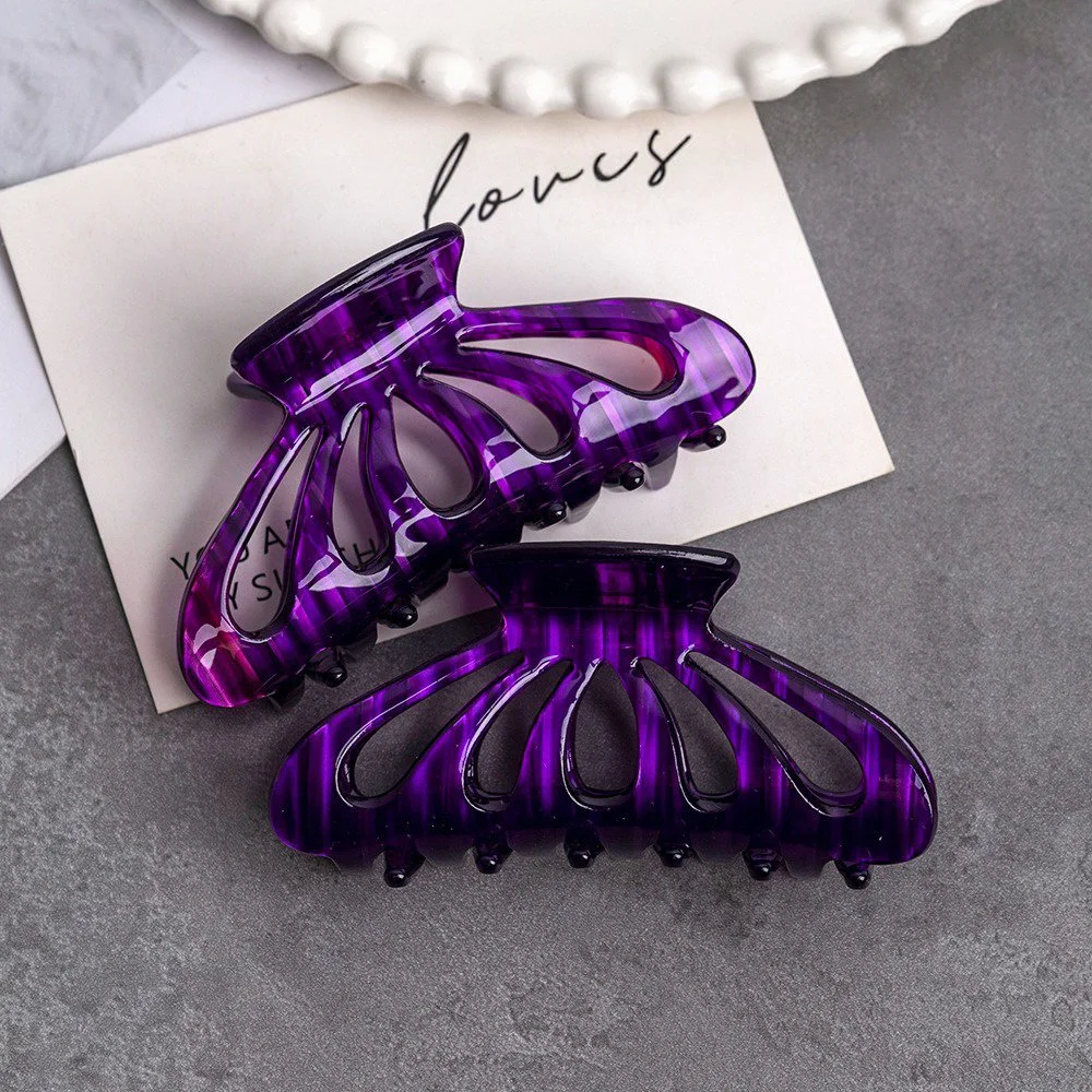 Elegant Purple Acetate Hair Claw Clip for Women