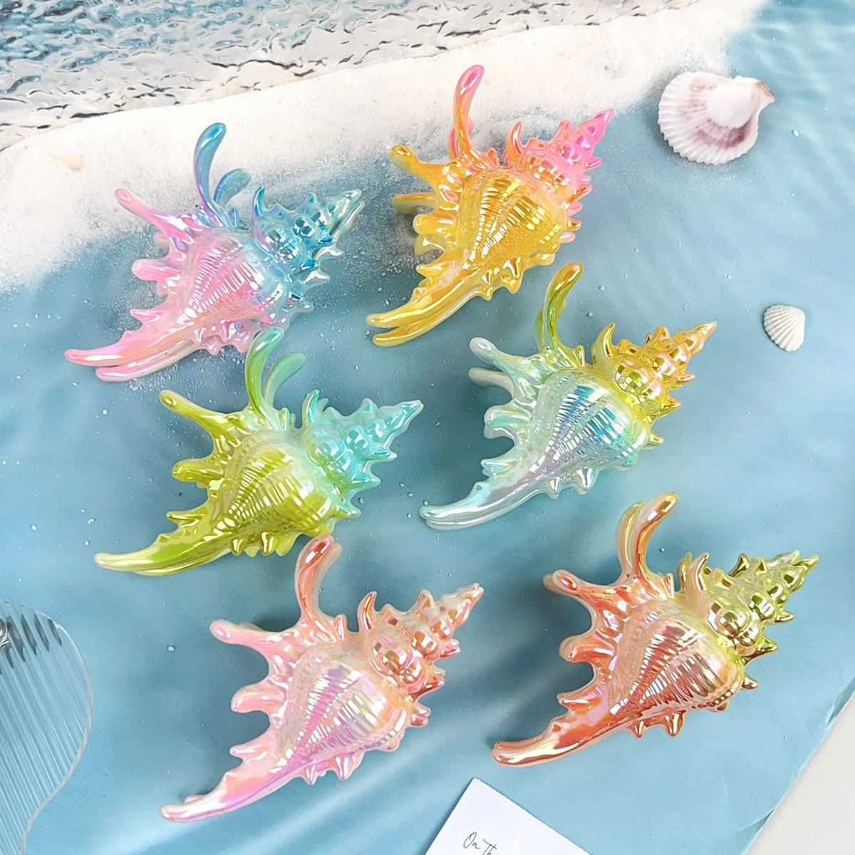 Colorful White Conch Hairpin