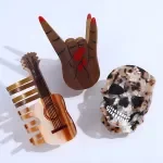 Personalized Rock & Roll Guitar Skull Hair Claw Clip for Girls