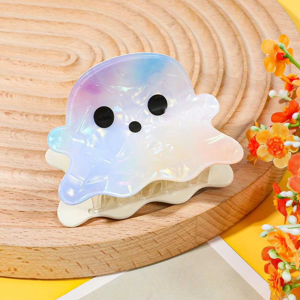 Halloween Ghost PVC Hairpin – Rainbow Colors Cute Cartoon Style