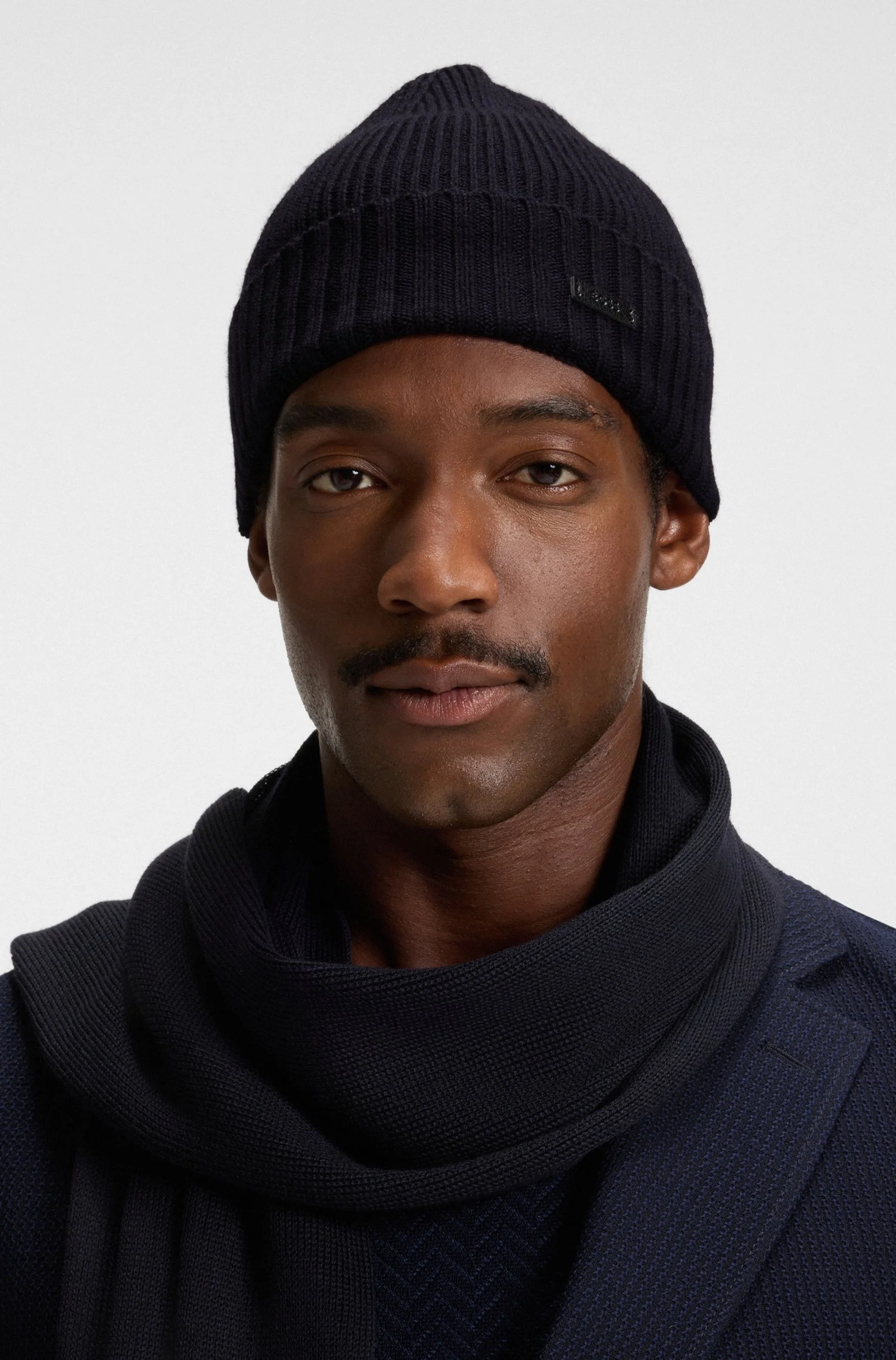 Boss Men's Blue Wool Cap
