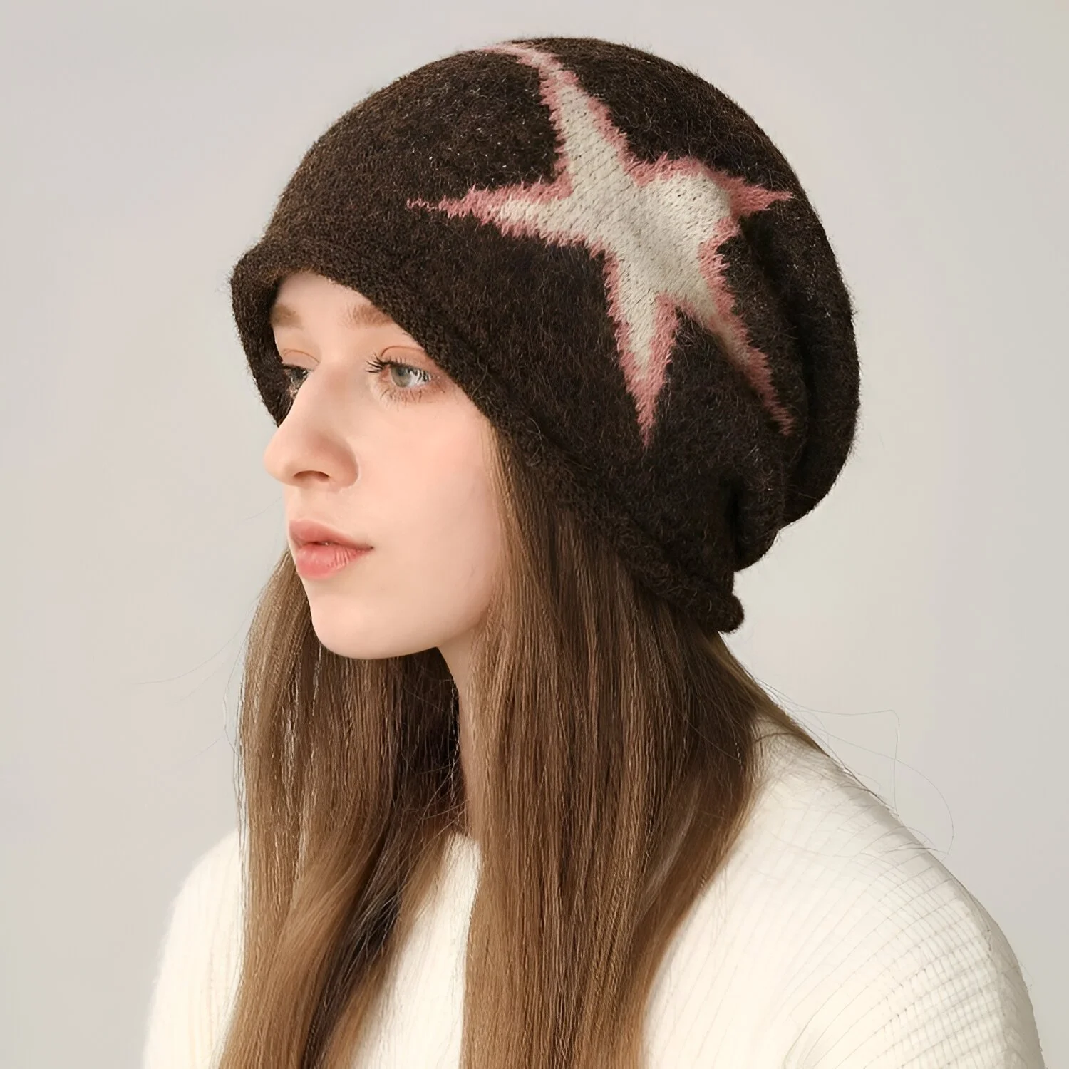 Women’s Retro Knit Winter Beanie – Thick, Warm, Soft Cuffed Hat