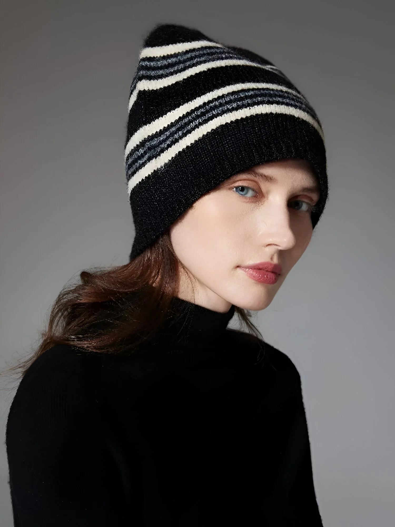 Cozy Winter Striped Knit Beanie