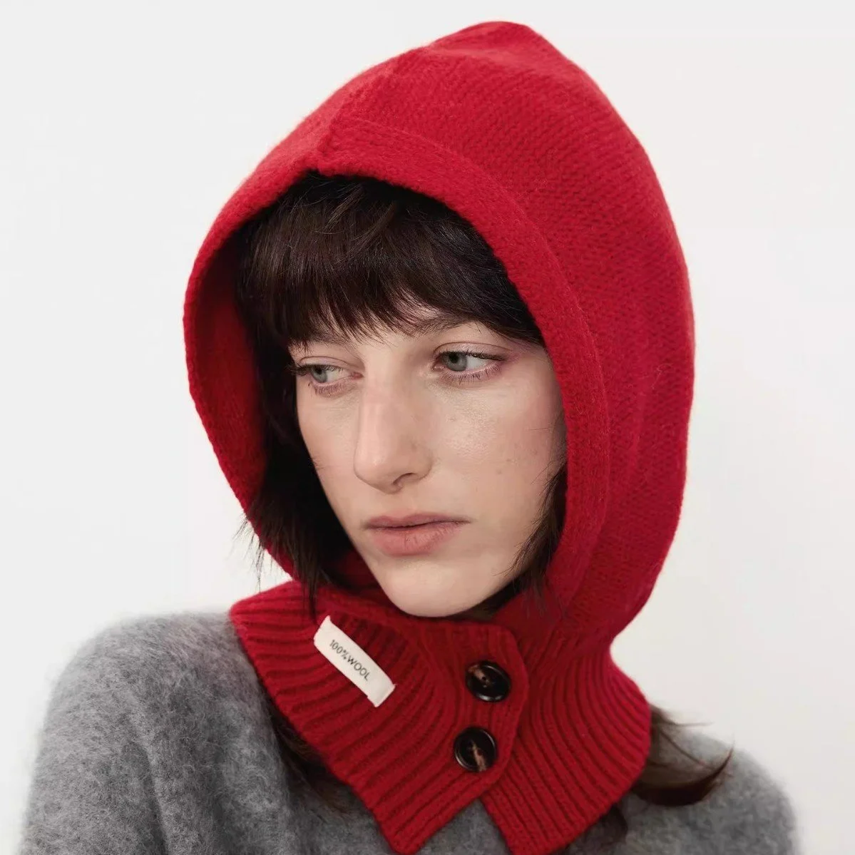 Winter Knit Wool Balaclava Hood