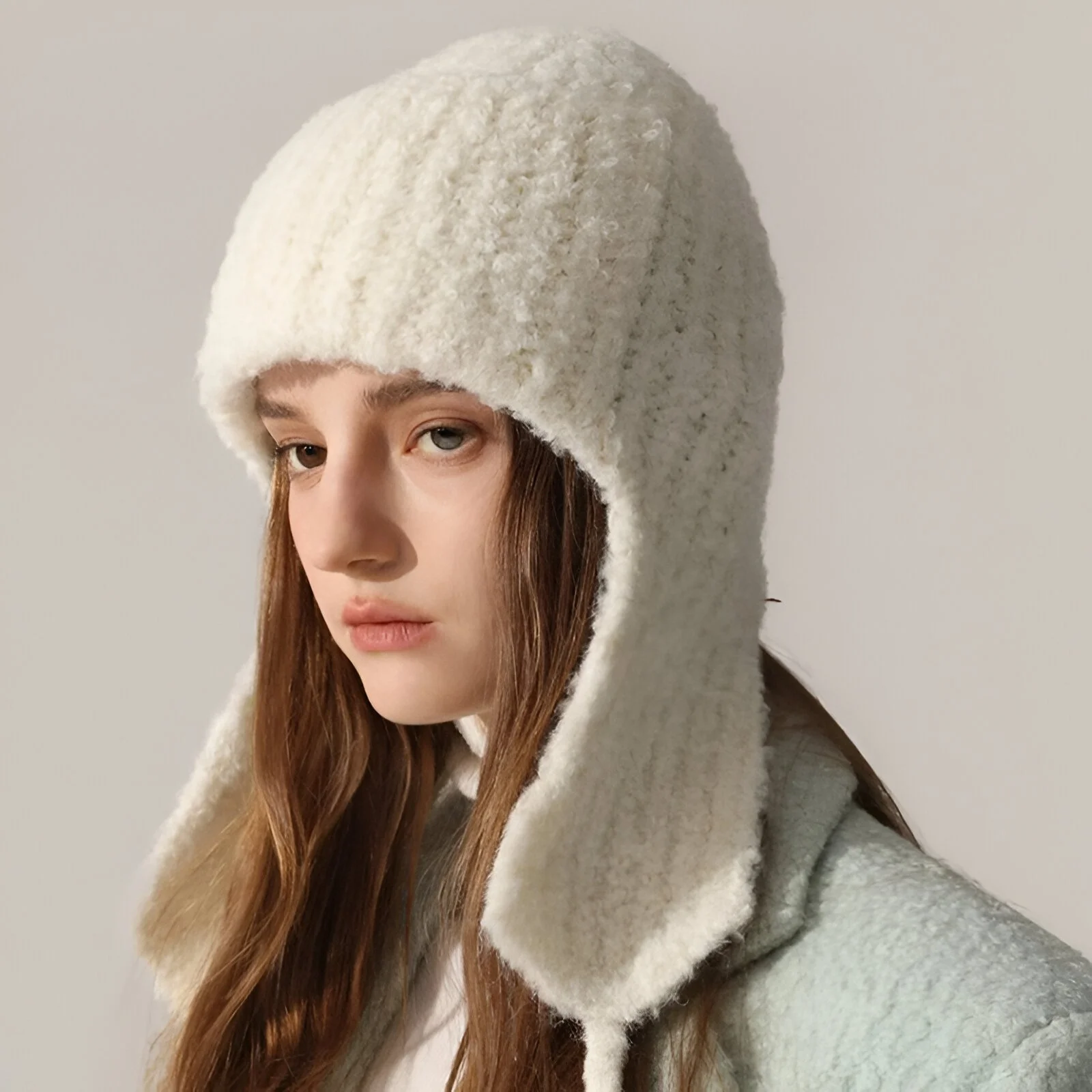 Warm Winter Balaclava Knit Hat with Earflaps & Full Face Coverage