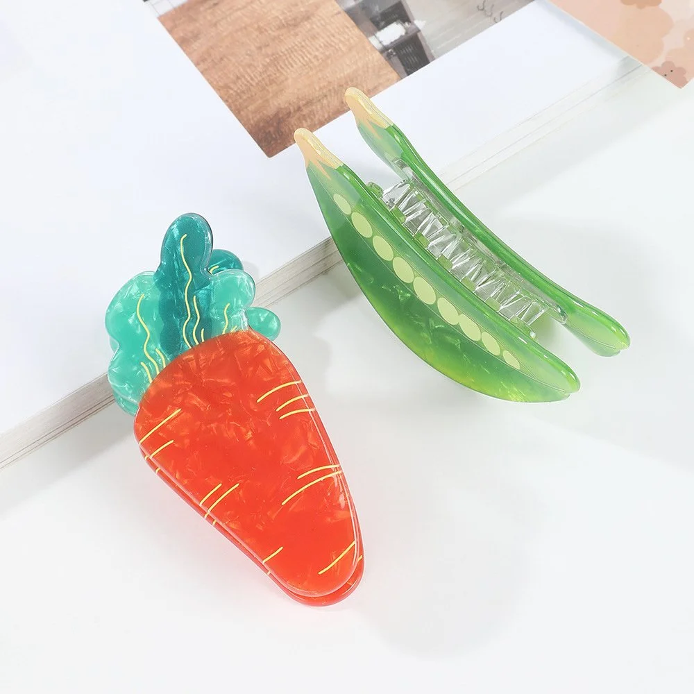 Cute Fruit & Vegetable Cartoon Hair Claw Acrylic Clip for Women and Girls