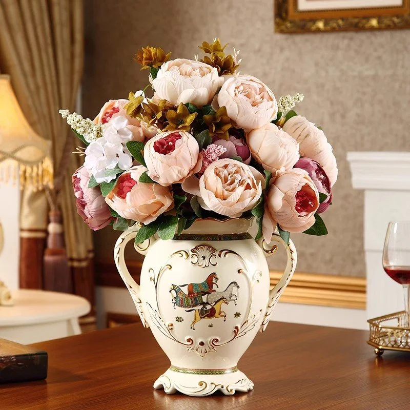 Elegant Ceramic Vase for Living Room Decoration and Flower Arrangements