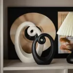 Abstract Ceramic Statue - Modern Art Home Decoration for Living Room or Bookshelf