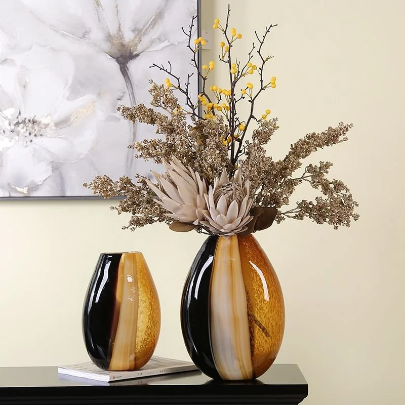 Modern Glass Color-Matching Vase for Living Room - Elegant Light Luxury Decor