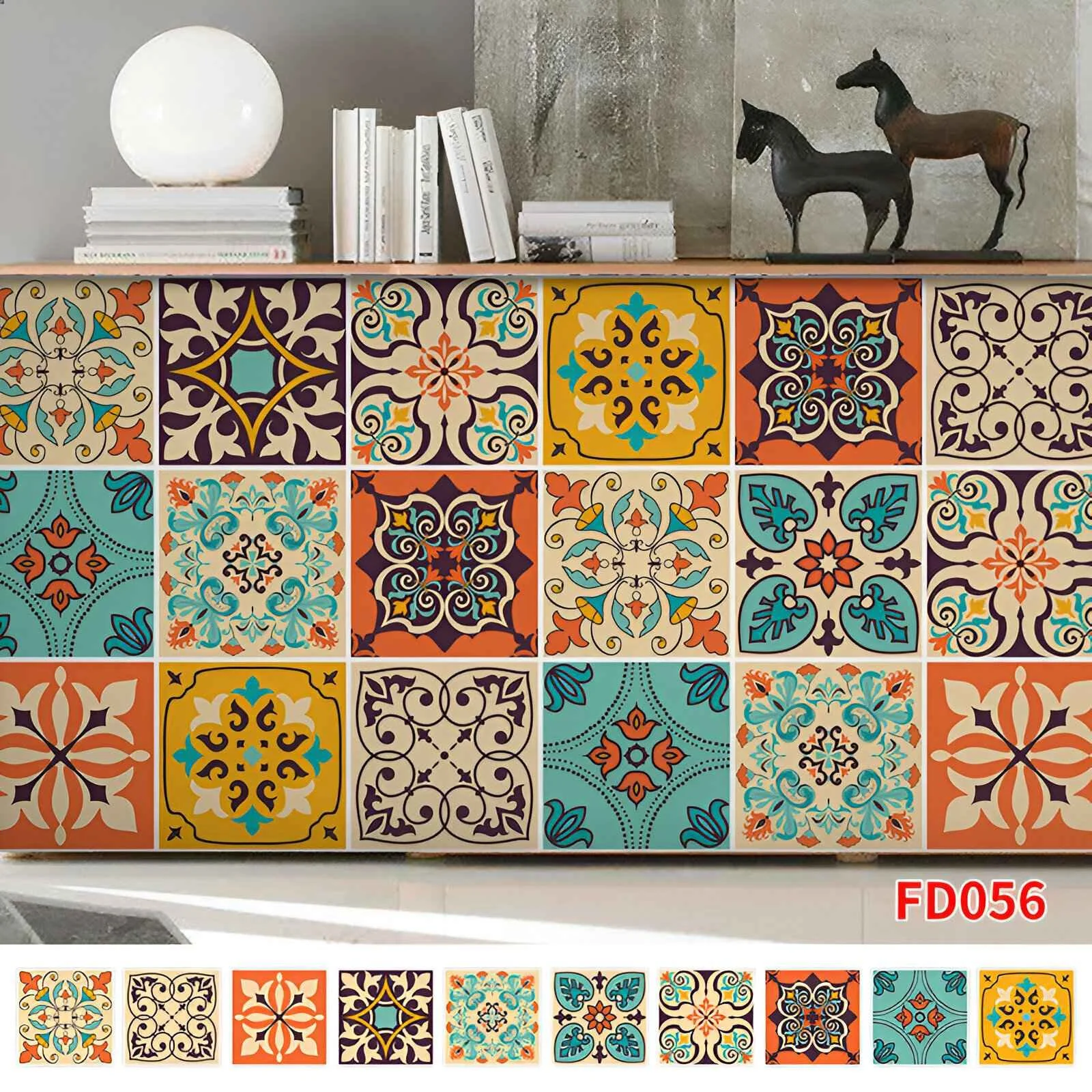 Self-Adhesive Vintage Tiled Wall Stickers - Waterproof Decorative Tiles