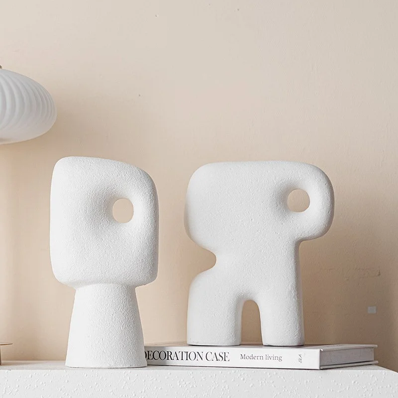 Ceramic Abstract People Figurine - Nordic Living Room Shelf Decor