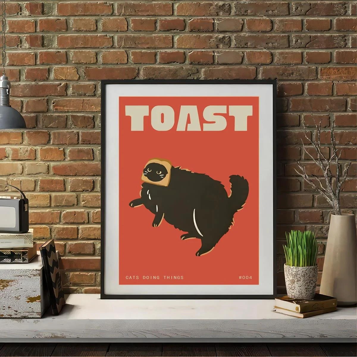 Funny Black Cat Digital Wall Art Print – Cat Lover Poster, Halloween Decor