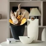 Minimalist Notched Ceramic Bud Vase Set – Nordic Abstract Curved Sculpture Decor