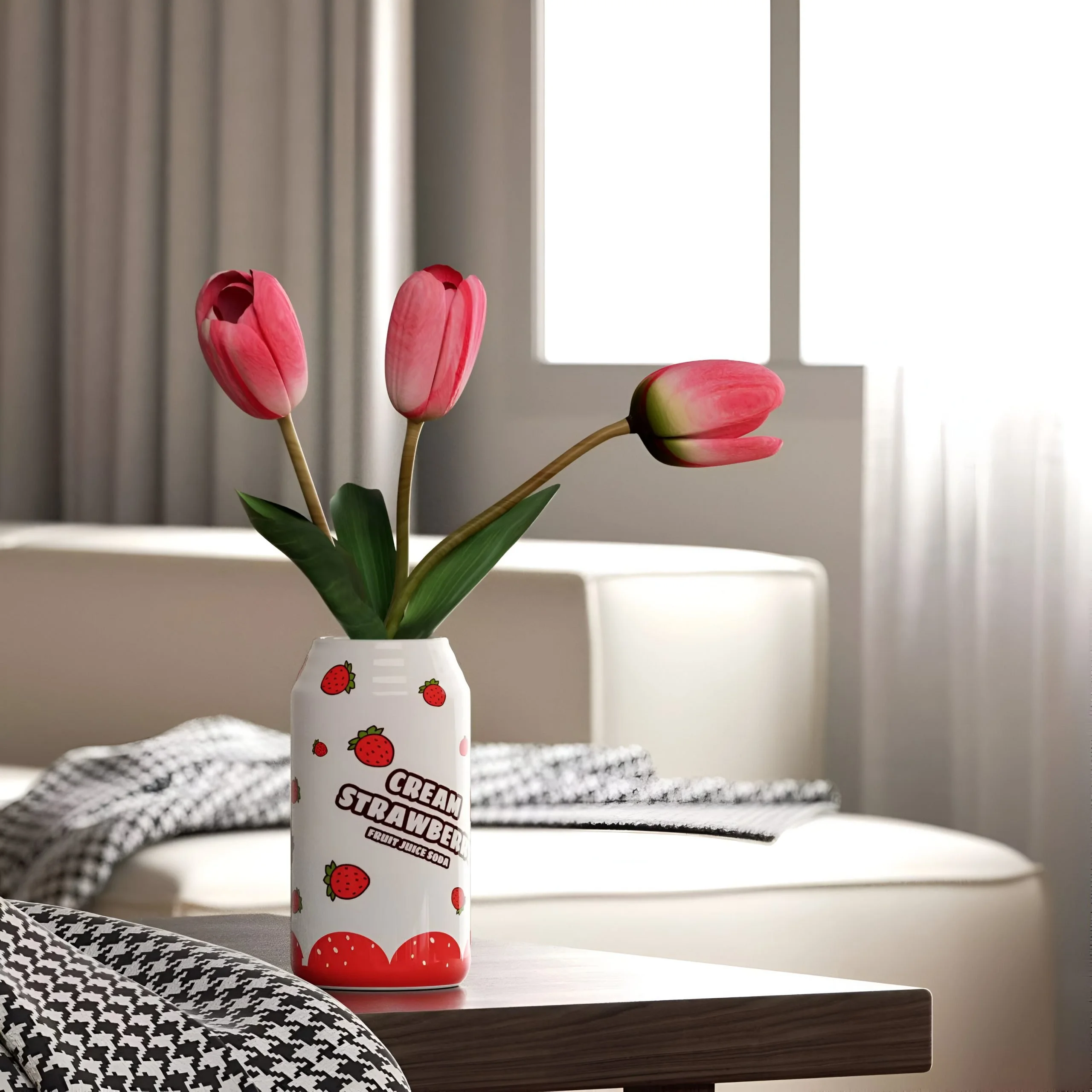 Modern Ceramic Can Vase – Pop Art Flower Holder for Home & Table Décor