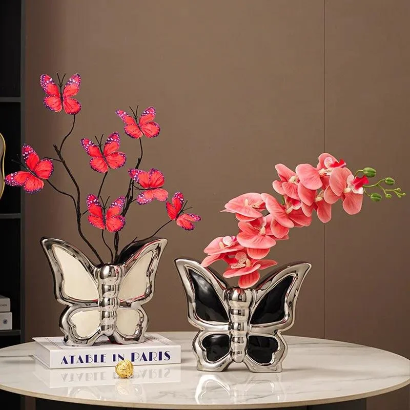 Ceramic Butterfly Vase with 3D Butterfly Design for Elegant Home Decor
