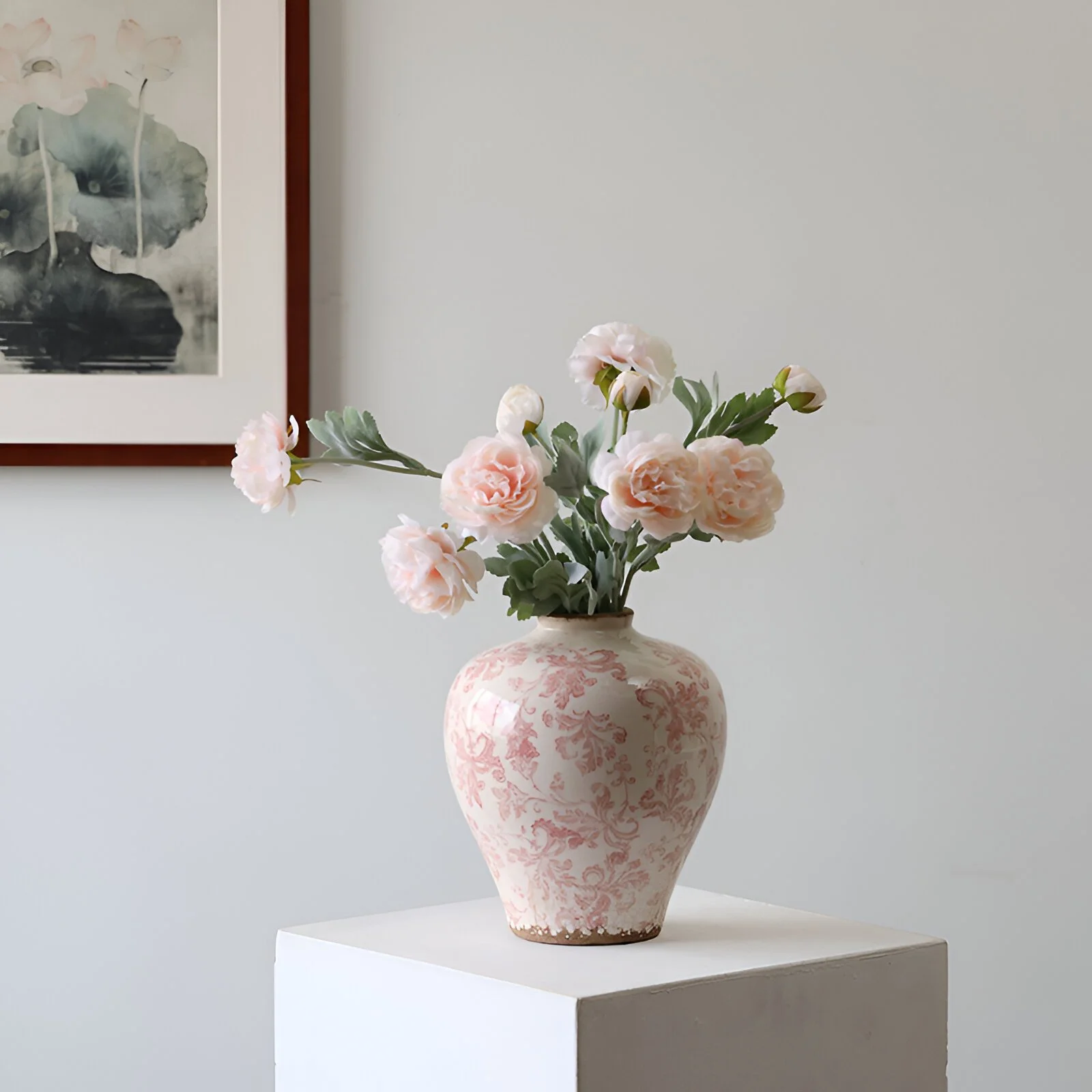 Chinese-Style Blue and White Porcelain Flower Vase - Retro Ceramic Pot for Home Décor