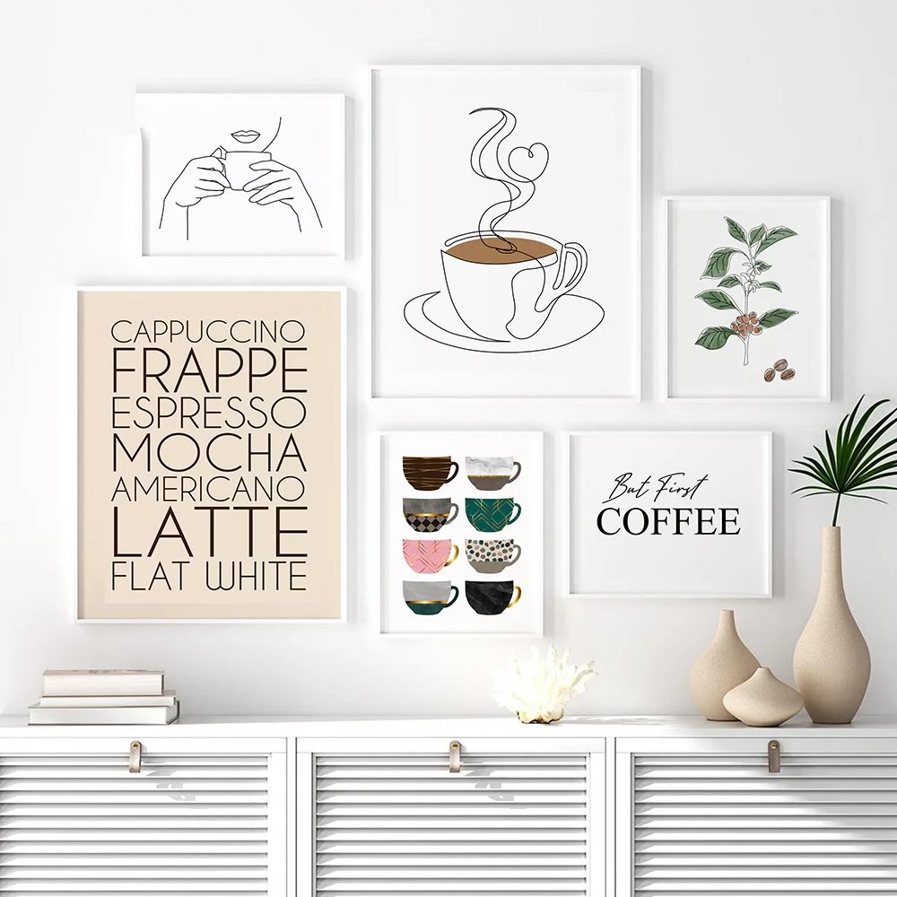 But First Coffee Minimalist Wall Art – Modern Nordic Coffee Prints