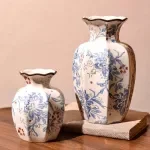Modern Black & Gold Ceramic Vase for Wedding & Home Decor