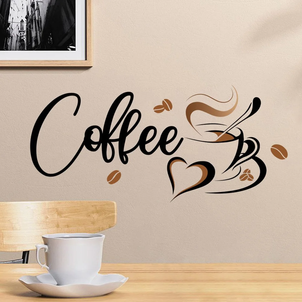 Creative Coffee Cup Wall Decal for Kitchen & Café Decor