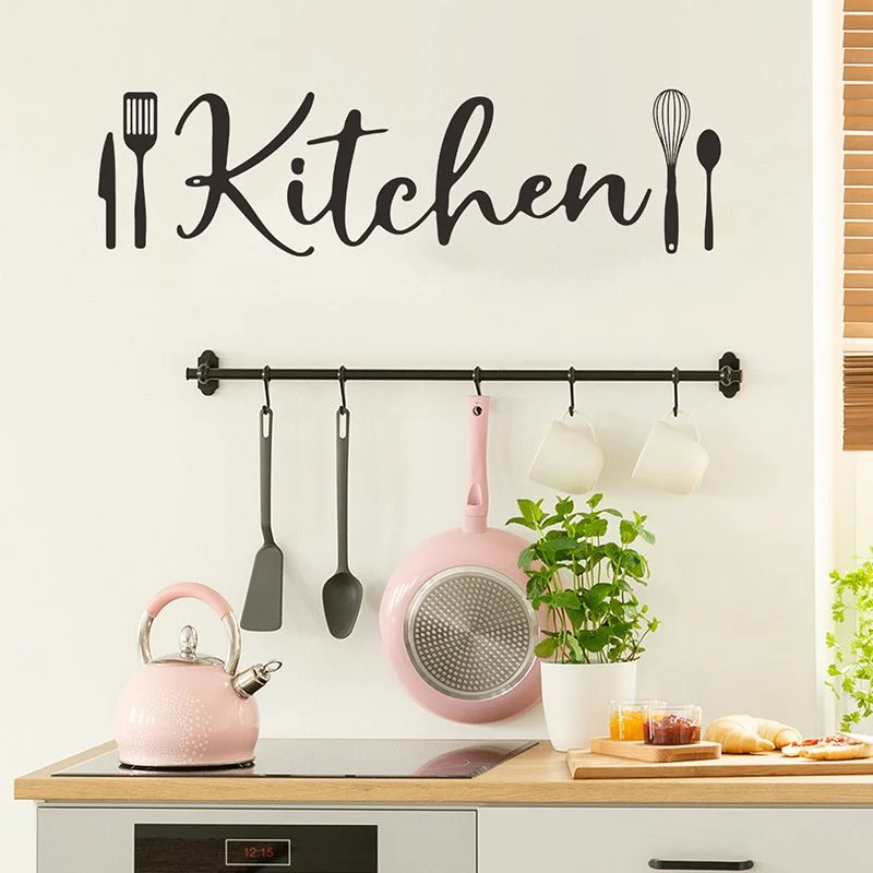 Creative English Slogan Kitchen Wall Sticker – Modern Home Décor