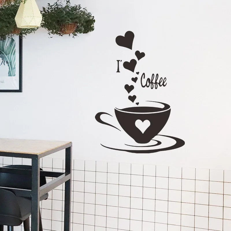 Creative Coffee Cup Wall Decal for Kitchen & Café Decor