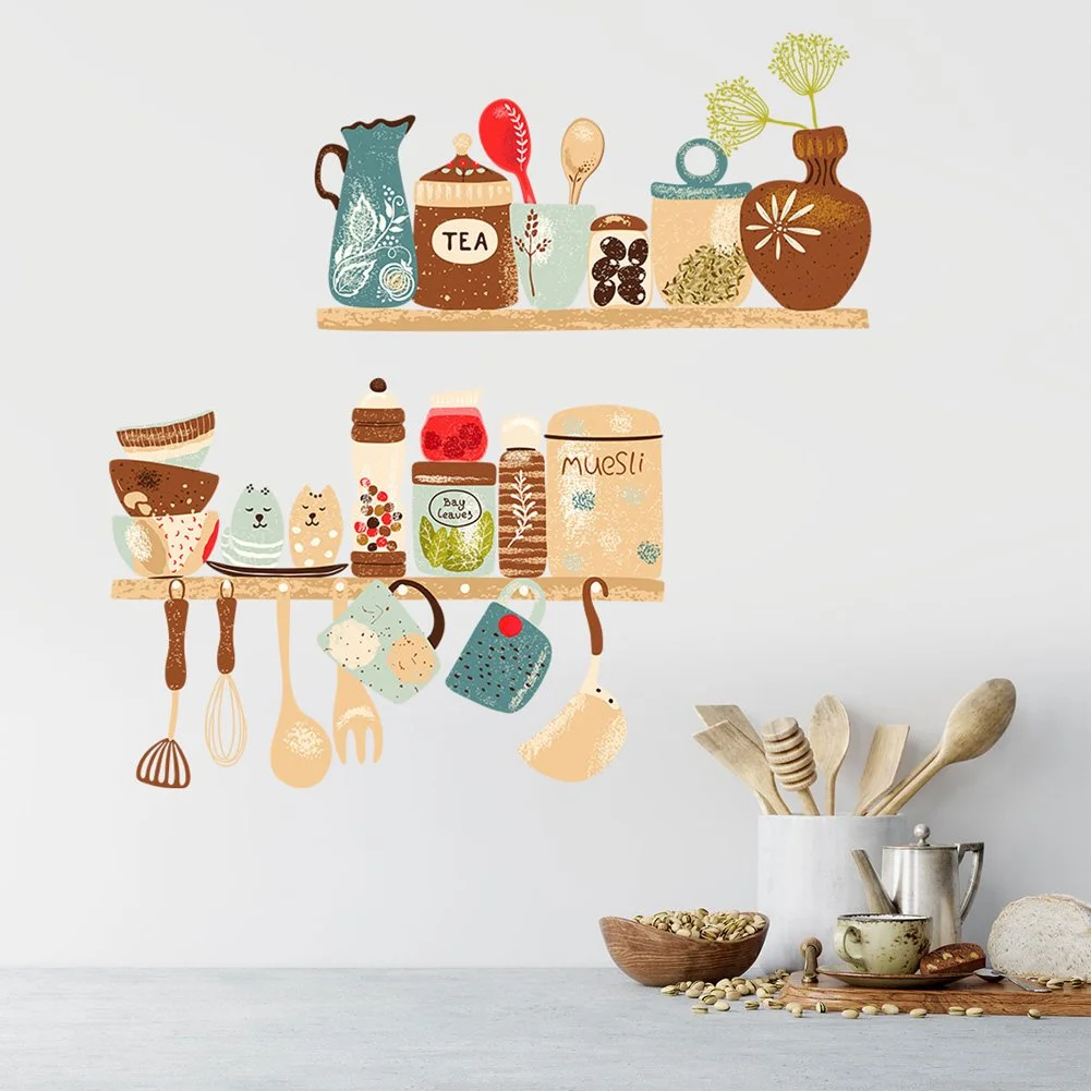 Creative Kitchen Wall Stickers – Removable Patterned Home Décor