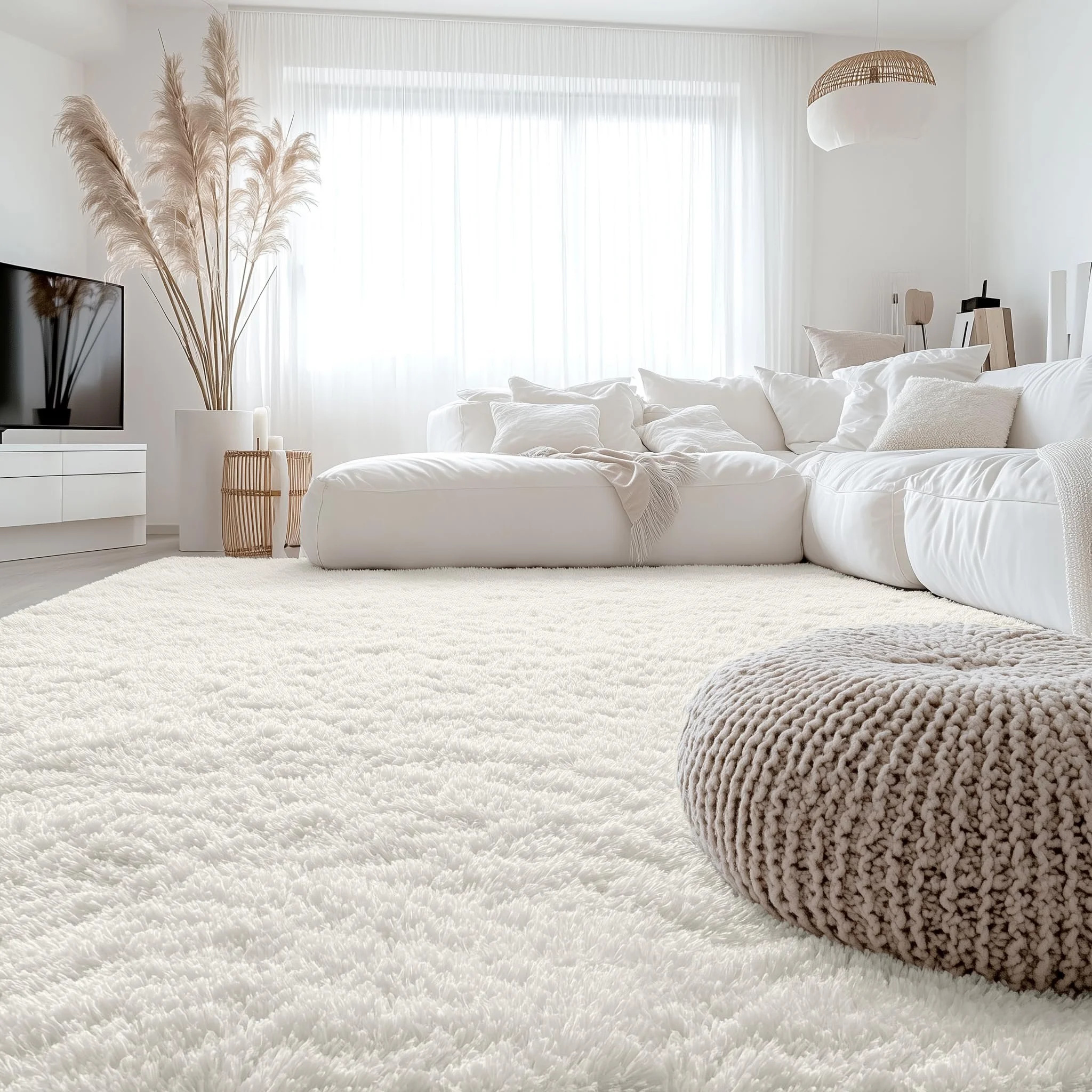 Large Soft Shaggy Area Rug - Plush Indoor Floor Carpet for Home