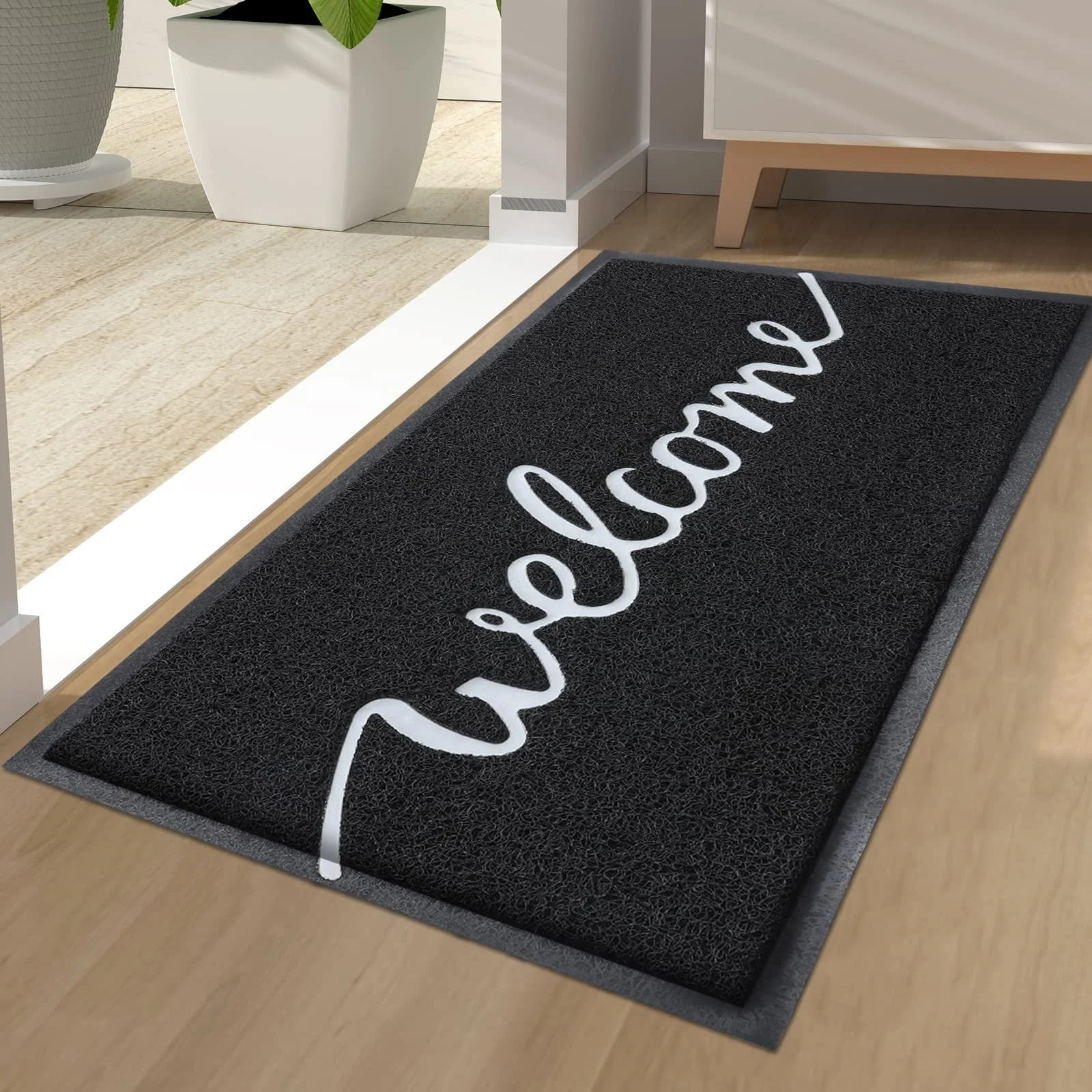 Durable Non-Slip Welcome Door Mat for Indoor & Outdoor Entryways