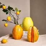 Resin Fruit Vase Cartoon Lemon Starfruit Flowerpot Tabletop Decoration