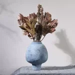 Handmade Ceramic Grain Pottery Vase for Floral Arrangements