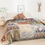 Patchwork Cotton Towel Blanket Summer Bedspread Sofa Throw 79x91 in