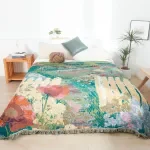 Luxury Cotton Gauze Towel Blanket for Sofa or Bed, 79x91in, 4-Layer Comfort
