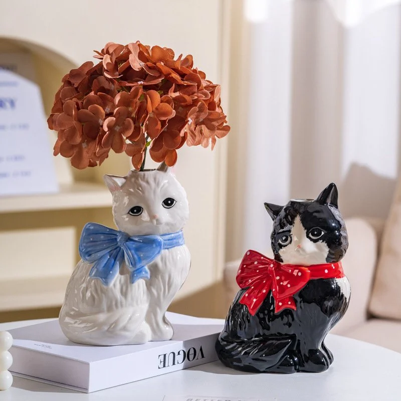 Cartoon Cat Ceramic Vase