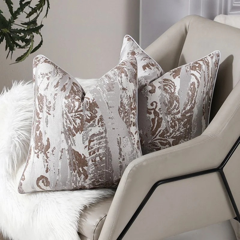 Vintage Geometric Luxury Pillow Covers 18x18in – Elegant Jacquard Cushion Cases
