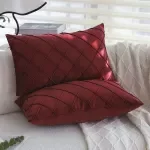 Luxury Burgundy Velvet Decorative Pillow Cover 30x50 – Soft Retro Cushion