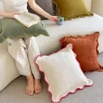 Wave Edge Solid Color Cushion Cover – Ultra Soft Decorative Throw Pillowcase