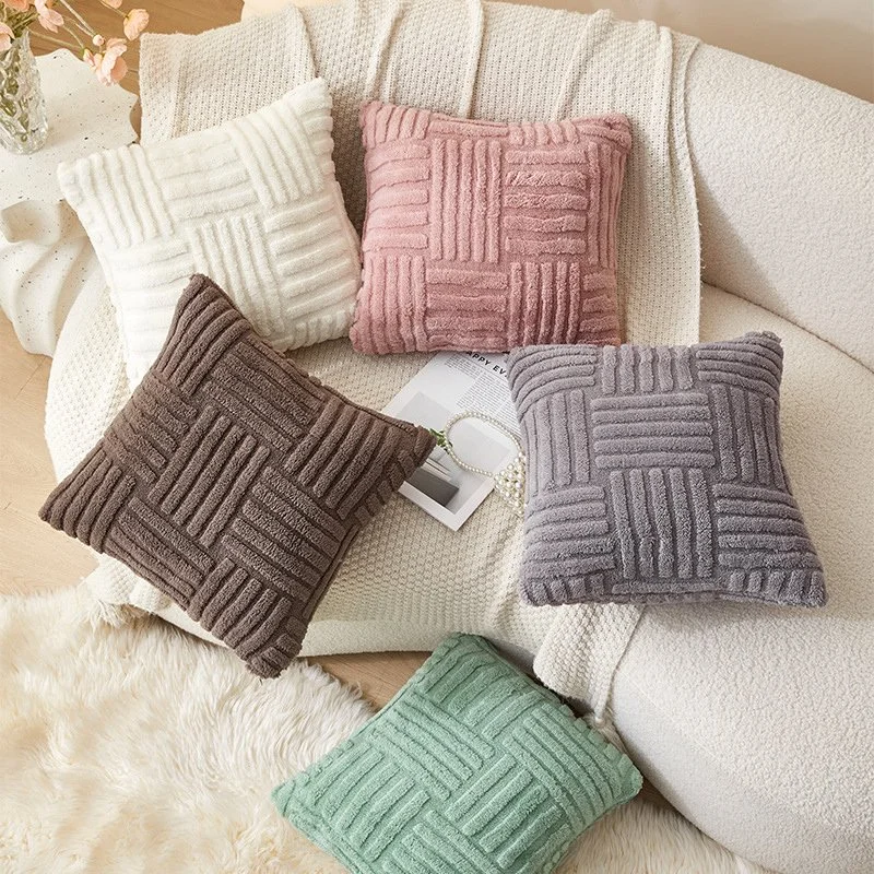 Soft Solid Color Decorative Pillow Cover