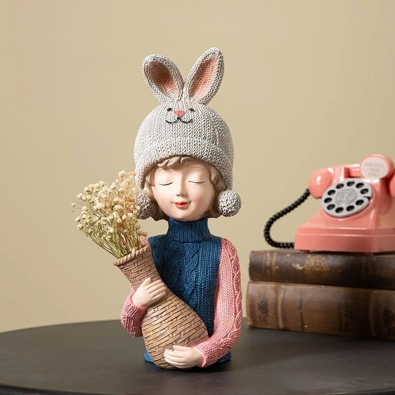 Modern Girl Resin Vase
