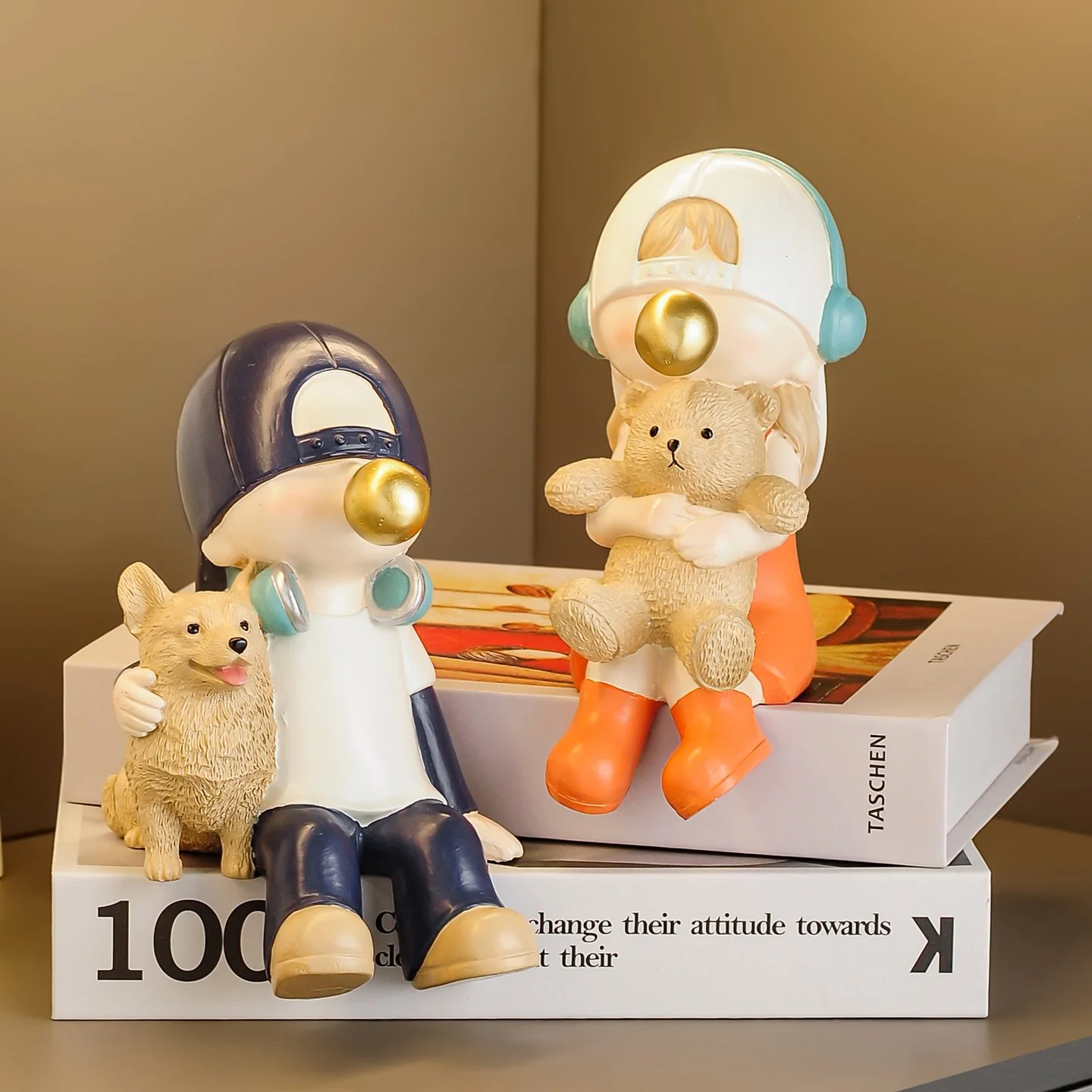 Nordic Resin Boy & Girl Figurines