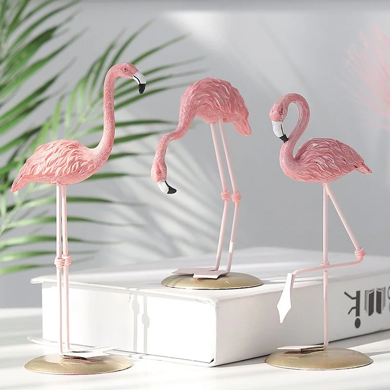 Pink Flamingo Resin Ornaments
