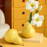 Abstract Art Ceramic Pear Vase for Hydroponic Flower Arrangements
