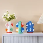 European Style Painted Ceramic Vase for Home Decor & Floral Arrangements